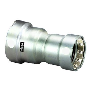 Viega MegaPress 1-1/2&quot; x 1&quot; Stainless Steel 304 Reducer - Double Press Connection - Smart Connect Technology