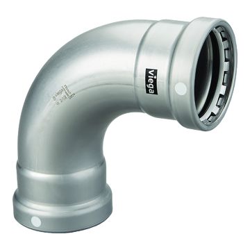 Viega MegaPress 2-1/2&quot; 90&deg; Carbon Steel Elbow w/FKM - Double Press Connection - Smart Connect Technology