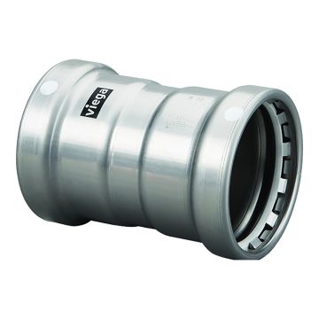 Viega MegaPress 4&quot; Carbon Steel Coupling w/Stop w/FMK Double Press Connection - Smart Connect Technology