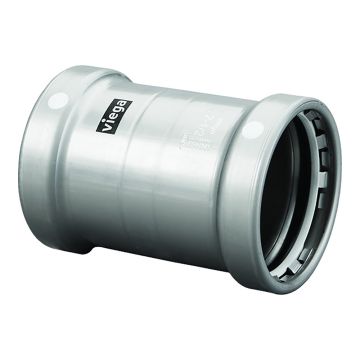 Viega MegaPress 4&quot; Carbon Steel Coupling w/o Stop w/FMK - Double Press Connection - Smart Connect Technology