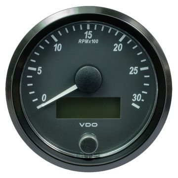 VDO SingleViu 80mm (3-1/8&quot;) Tachometer - 3000 RPM