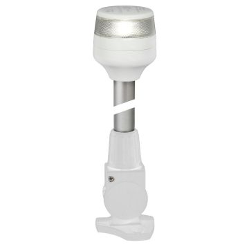 Hella Marine 2nm All Round White Fold Down Pole Navigation Lamp - 8&quot; - White Base