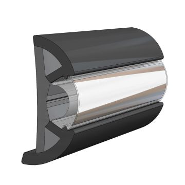 TACO Large SuproFlex Rub Rail 2.5&quot; x 1&quot; - Black