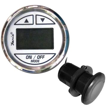 Faria Chesapeake White SS 2&quot; Depth Sounder w/Thru-Hull Transducer