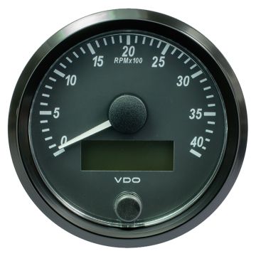 VDO SingleViu 80mm (3-1/8&quot;) Tachometer - 4,000 RPM