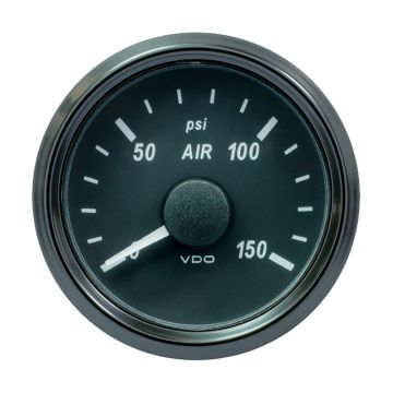 VDO SingleViu 52mm (2-1/16&quot;) Air Pressure Gauge - 150 PSI - 0-180 Ohm
