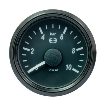 VDO SingleViu 52mm (2-1/16&quot;) Brake Pressure Gauge - 15 Bar - 0-180 Ohm
