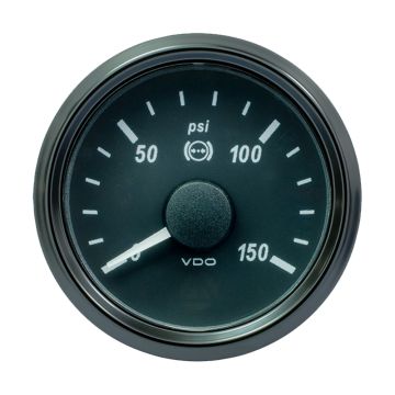 VDO SingleViu 52mm (2-1/16&quot;) Brake Pressure Gauge - 150 PSI - 0-180 Ohm