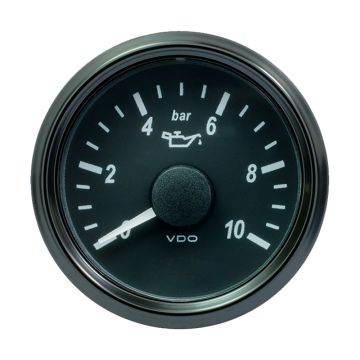 VDO SingleViu 52mm (2-1/16&quot;) Oil Pressure Gauge - 10 Bar - 0-180 Ohm