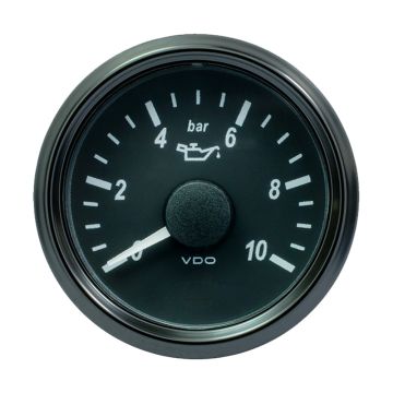 VDO SingleViu 52mm (2-1/16&quot;) Oil Pressure Gauge - 10 Bar - 0-4.5V