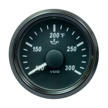VDO SingleViu 52mm (2-1/16&quot;) Oil Temp. Gauge - 300&deg; F - 322-18 Ohm