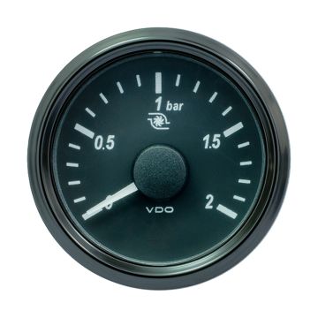 VDO SingleViu 52mm (2-1/16&quot;) Turbo Pressure Gauge - 60 PSI - 0-180 Ohm