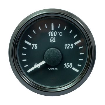 VDO SingleViu 52mm (2-1/16&quot;) Oil Temp. Gauge - Euro - 150&deg; C - 322-18 Ohm