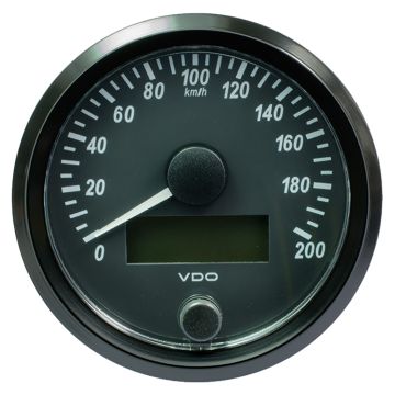 VDO SingleViu 80mm (3-1/8&quot;) Speedometer - 200 KM/H