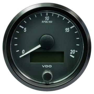 VDO SingleViu 80mm (3-1/8&quot;) Tachometer - 2000 RPM
