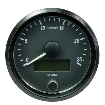 VDO SingleViu 80mm (3-1/8&quot;) Tachometer - 2500 RPM