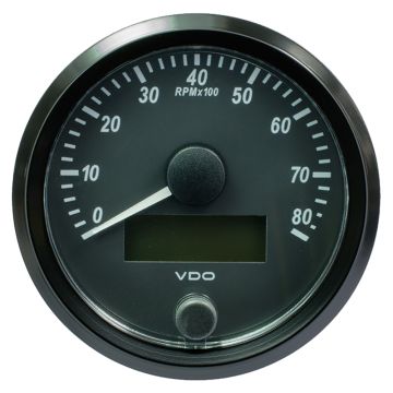 VDO SingleViu 80mm (3-1/8&quot;) Tachometer - 8000 RPM