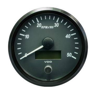 VDO SingleViu 100mm (4&quot;) Tachometer - 5000 RPM