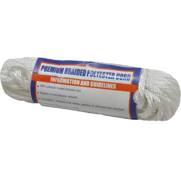 Sea-Dog Solid Braid Polyester Cord Hank - 3/16&quot; x 50&#39; - White