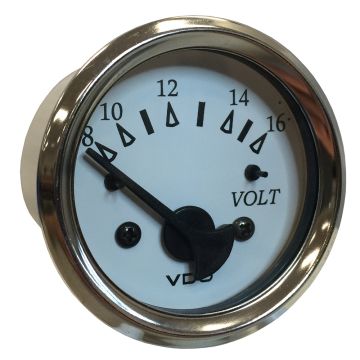 VDO Cockpit Marine 52MM (2-1/16&quot;) Voltmeter - White Dial/Chrome Bezel