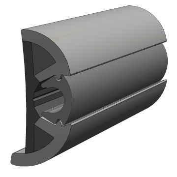 TACO SuproFlex Rub Rail Kit Gray w/Gray Insert - 2&quot;H x 1.2&quot;W x 80&#39;L
