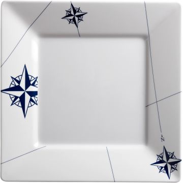 Marine Business Melamine Square, Flat Dinner Plate - NORTHWIND - 10&quot; x 10&quot; Set of 6