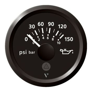 Veratron 52mm (2-1/16&quot;) Viewline Engine Oil Pressure 150 PSI - Black Dial &amp; Bezel