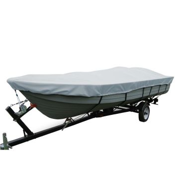 Carver Poly-Flex II Wide Series Styled-to-Fit Boat Cover f/15.5&#39; V-Hull Fishing Boats Without Motor - Grey