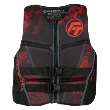 Full Throttle Men&#39;s Rapid-Dry Flex-Back Life Jacket - S - Black/Red