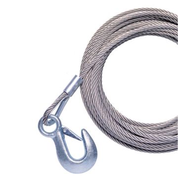 Powerwinch Cable 7/32&quot; x 30&#39; Universal Premium Replacement w/Hook - Stainless Steel