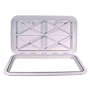 Beckson 14&quot; x 24&quot; Flush Hatch White - ASA Material - Acrylonitrile Styrene Acrylate