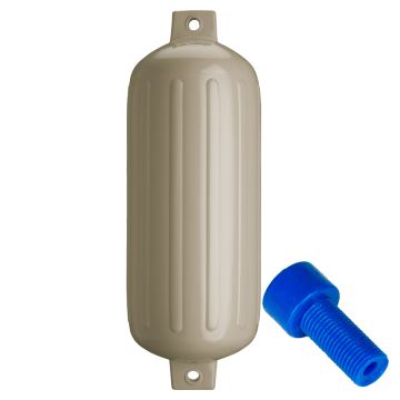 Polyform G-6 Twin Eye Fender 11&quot; x 30&quot; - Sand w/Adapter
