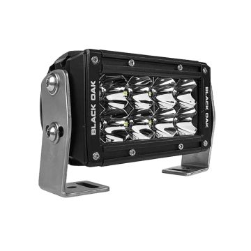 Black Oak Pro Series 3.0 Double Row 4&quot; LED Light Bar - Flood Optics - Black Housing