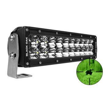 Black Oak Pro Series 3.0 10&quot; 850nm Infrared Double Row LED Light Bar - Combo Optics - Black Housing
