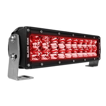 Black Oak 10&quot; Red LED Predator Hunting Light Bar - Combo Optics - Black Housing - Pro Series 3.0