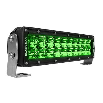 Black Oak 10&quot; Green LED Hog Hunting Light Bar - Combo Optics - Black Housing - Pro Series 3.0