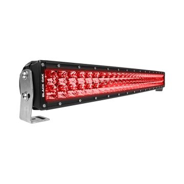 Black Oak 30&quot; Curved Double Row Red LED Predator Hunting Light Bar - Combo Optics - Black Housing - Pro Series 3.0