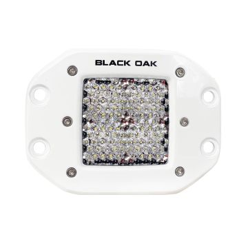 Black Oak 2&quot; Marine Flush Mount LED Pod Light - Diffused Optics - White Housing - Pro Series 3.0