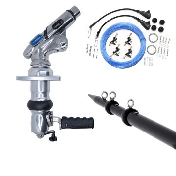 Tigress XD Crank Top Mount System - 18&#39; - Black Outriggers Pro Series Double Rigging Kit