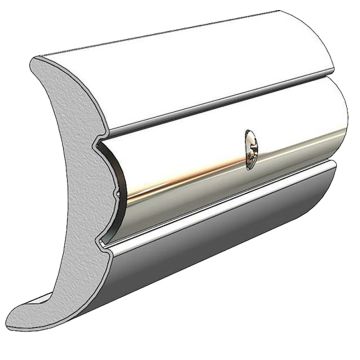 TACO Rigid Vinyl Flex-Core Rub Rail 2&quot; x 7/8&quot; - Frosty White 60&#39;