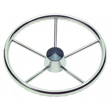 Schmitt Marine 170 Finger Grip Destroyer 5-Spoke 13.5&quot; Stainless Steel Cap 3/4&quot; Tapered Shaft w/Knob