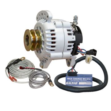 Balmar Alternator 100 AMP Kit 12V 3.15&quot; Dual Foot Saddle Dual Pulley Regulator &amp; Temp Sensor