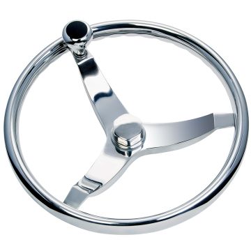 Schmitt Marine Vision FX Model 714 - 13.5&quot; Wheel w/Knob &amp; Finger Grip - 3/4&quot; Tapered Shaft w/Faux Nut - 1/2&quot; &amp; 3/4&quot; Adapters