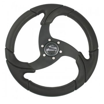 Schmitt Marine Folletto 14.2&quot; Wheel - Black Polished Polyurethane - 3/4&quot; Tapered Shaft w/Black Center Cap
