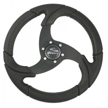 Schmitt Marine Folletto 14.2&quot; Wheel - Black Polyurethane - 3/4&quot; Tapered Shaft w/Black Center Cap