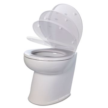 Jabsco Deluxe Flush 14&quot; Angled Back 24V Freshwater Electric Marine Toilet w/Solenoid Valve &amp; Soft Close Lid