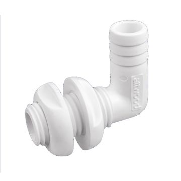 Attwood White Plastic 90 Degree Thru-Hull Connector - 1-1/8&quot; Inner Diameter