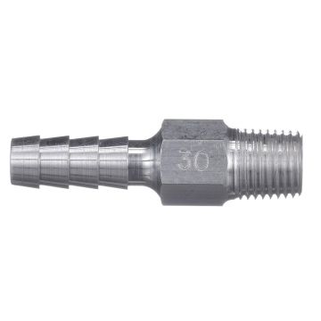 Universal Aluminum Fuel Hose Fitting - 1/4&quot; NPT x 3/8&quot; Barb - (Anti-Siphon Valve)
