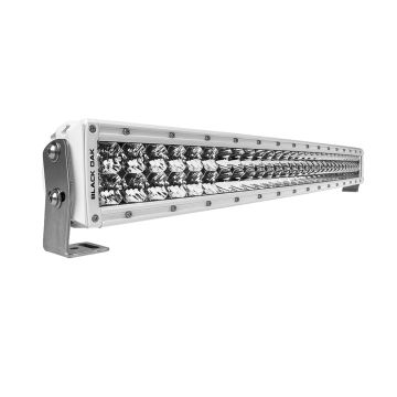 Black Oak 30&quot; Marine Curved Double Row LED Light Bar - Spot Optics - White Housing - Pro Series 3.0