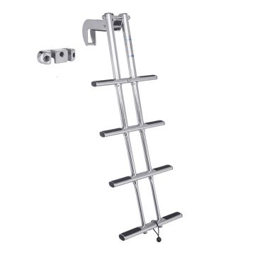 316 Stainless Steel Telescoping Dive Door Ladder with Wide Mount Block